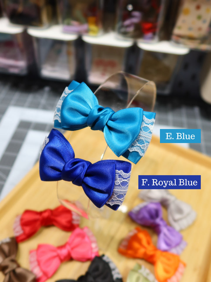 Mini Bow Hair Clips | Bright Colours | Satin Lace Bows