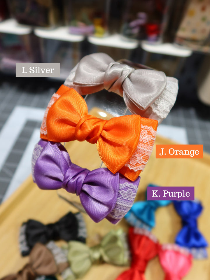 Mini Bow Hair Clips | Bright Colours | Satin Lace Bows