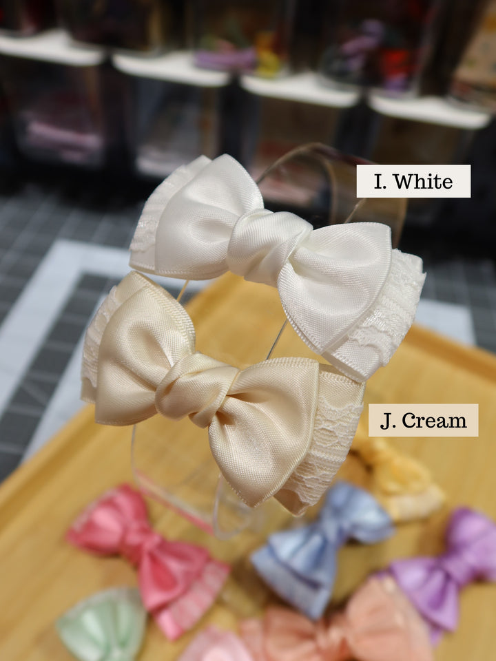 Mini Bow Hair Clips | Macaron Colours | Satin Lace Bows