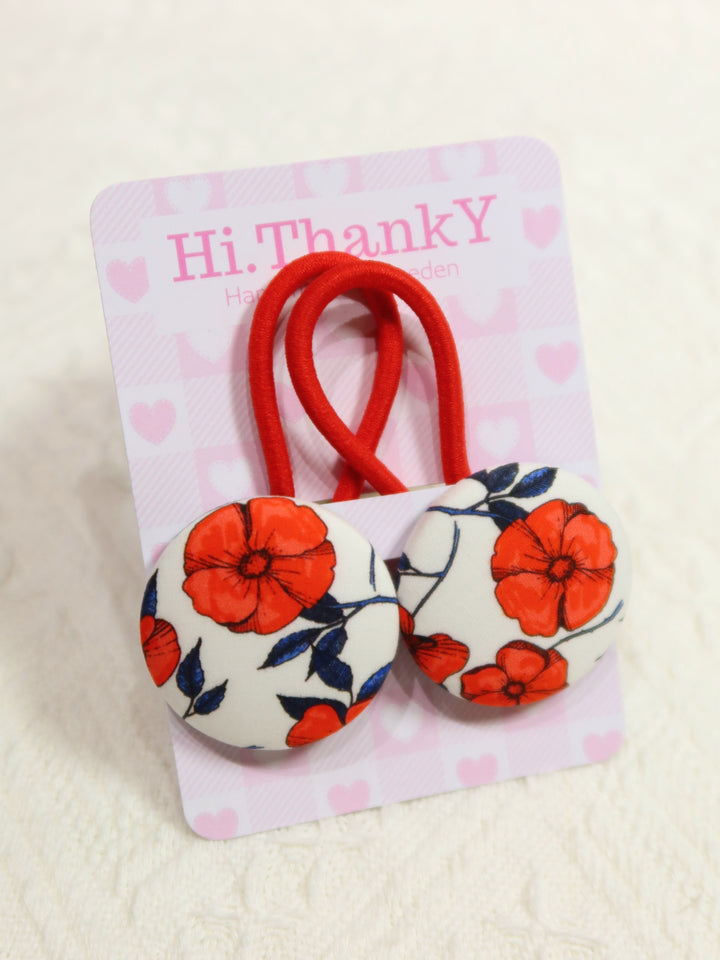 Button Hair Ties | Geranium