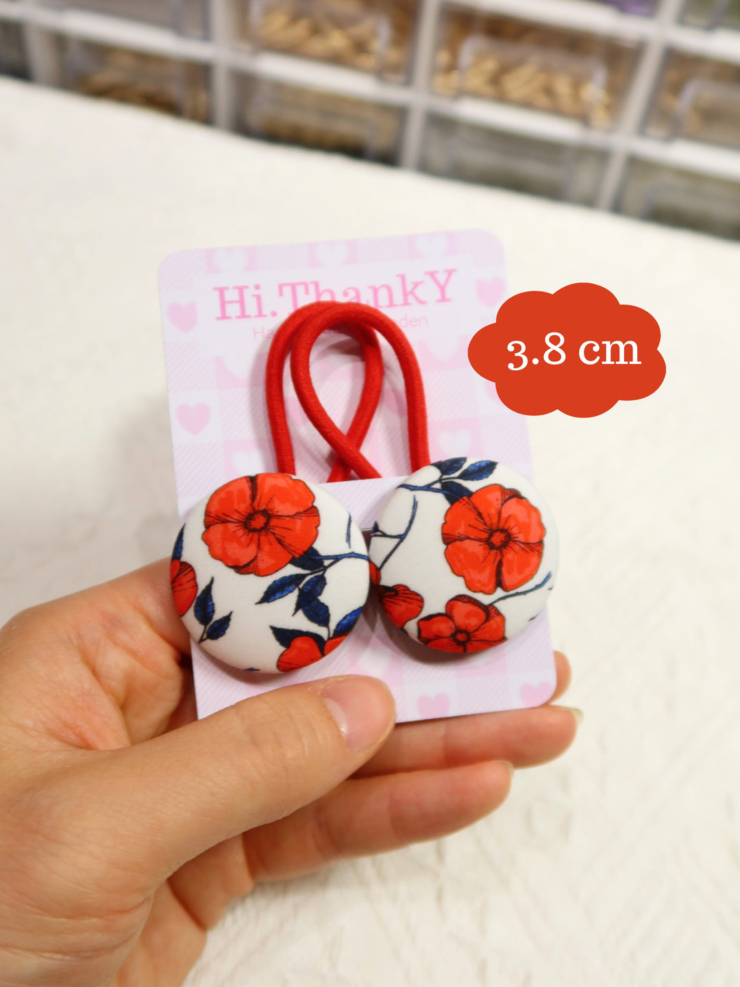 Button Hair Ties | Geranium