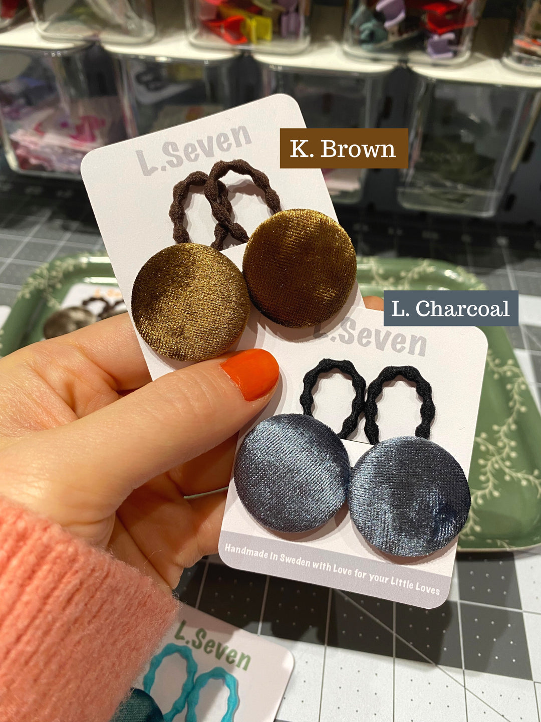 Button Hair Ties | Diamond Velvet