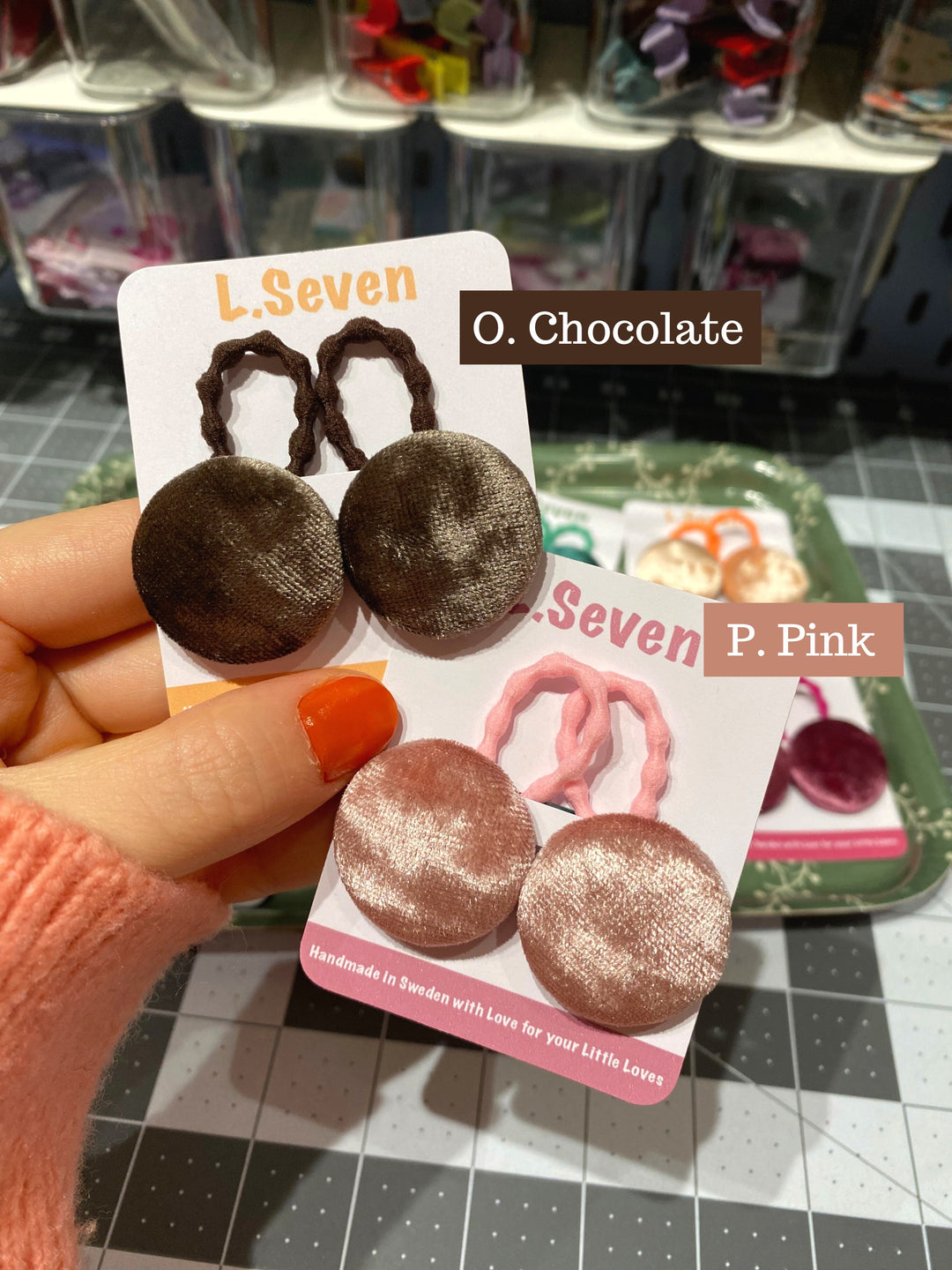 Button Hair Ties | Diamond Velvet