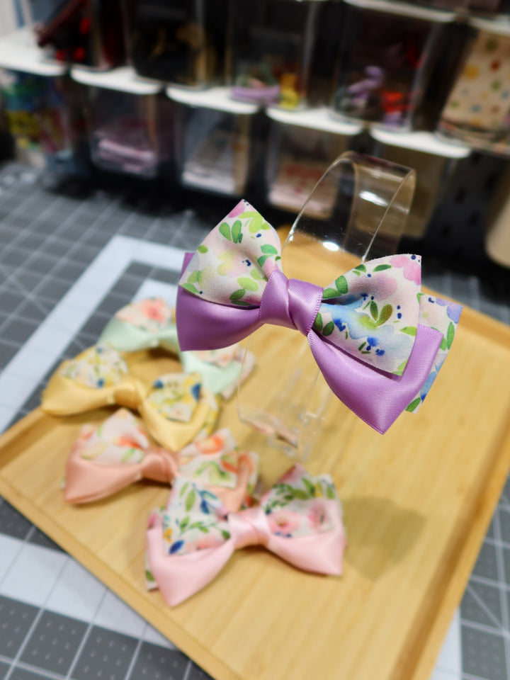 Medium Bow Hair Clips | Macaron Flowers Bows