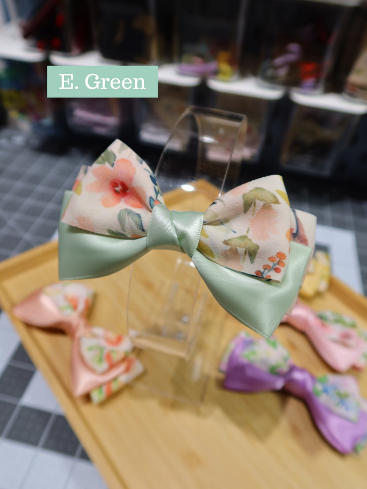 Medium Bow Hair Clips | Macaron Flowers Bows