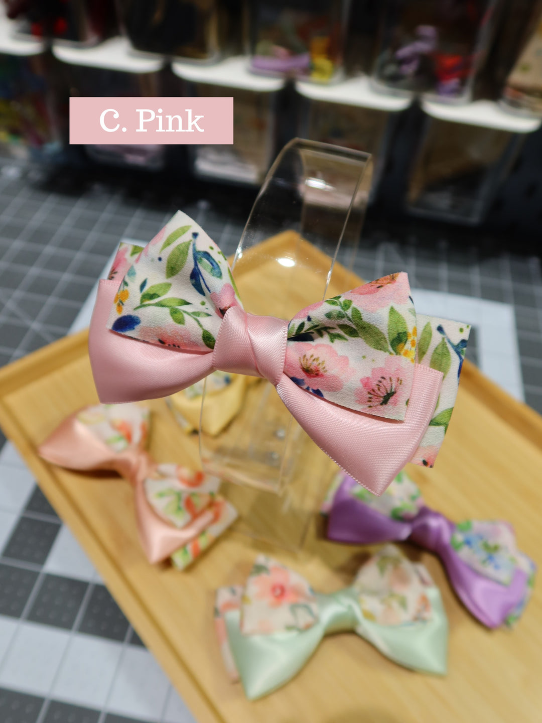 Medium Bow Hair Clips | Macaron Flowers Bows