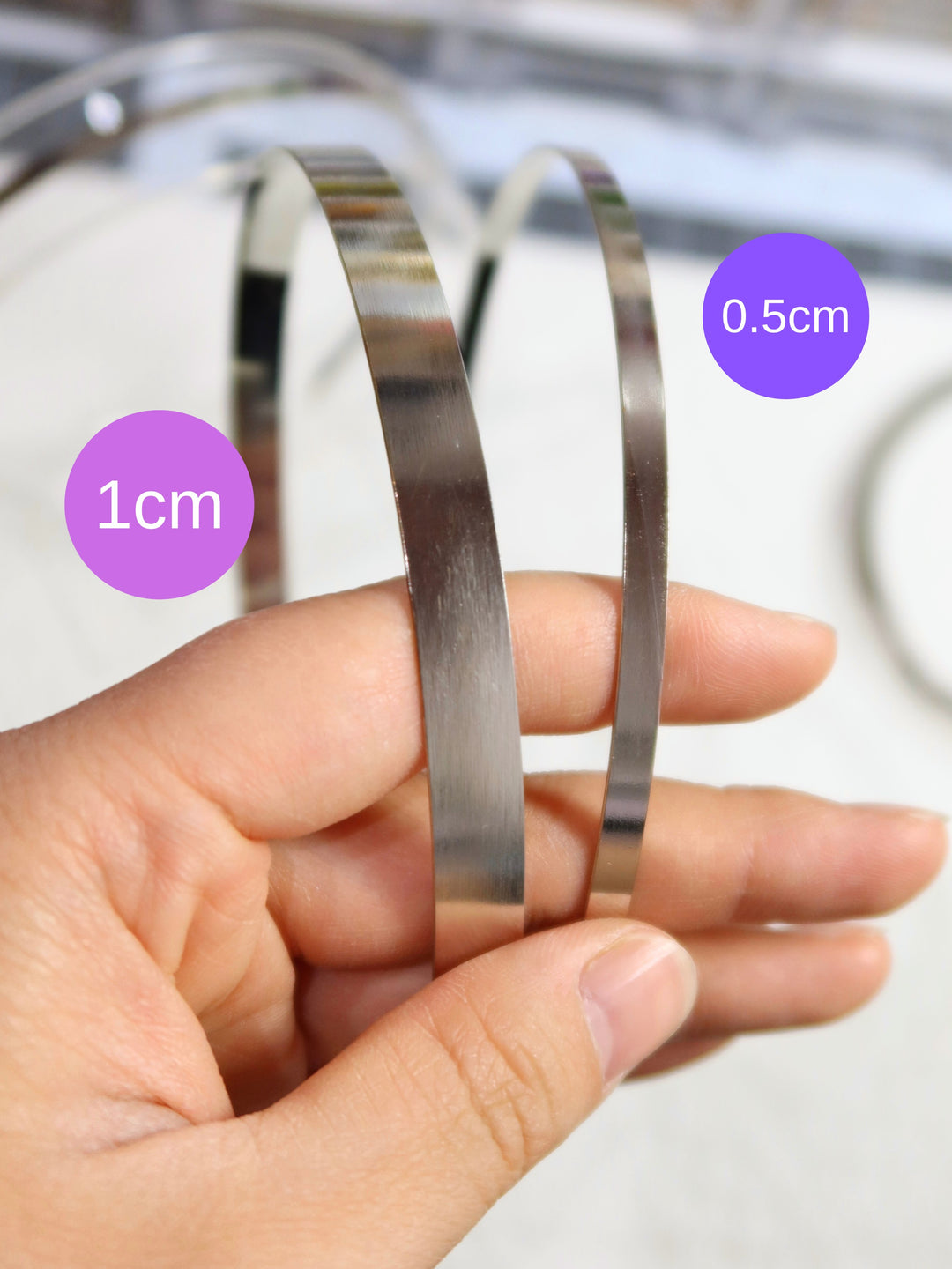 DIY Accessories | 5 Pcs | Metal Headbands With Bent End | 10mm | 5mm