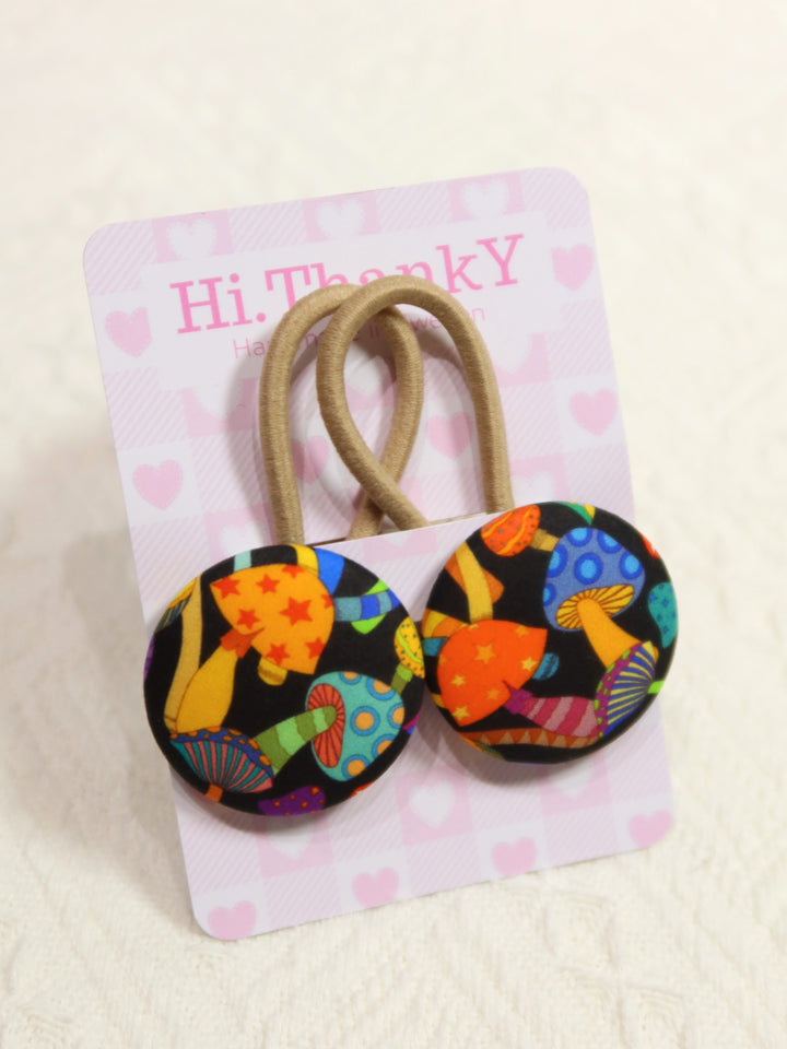 Button Hair Ties | Mushroom