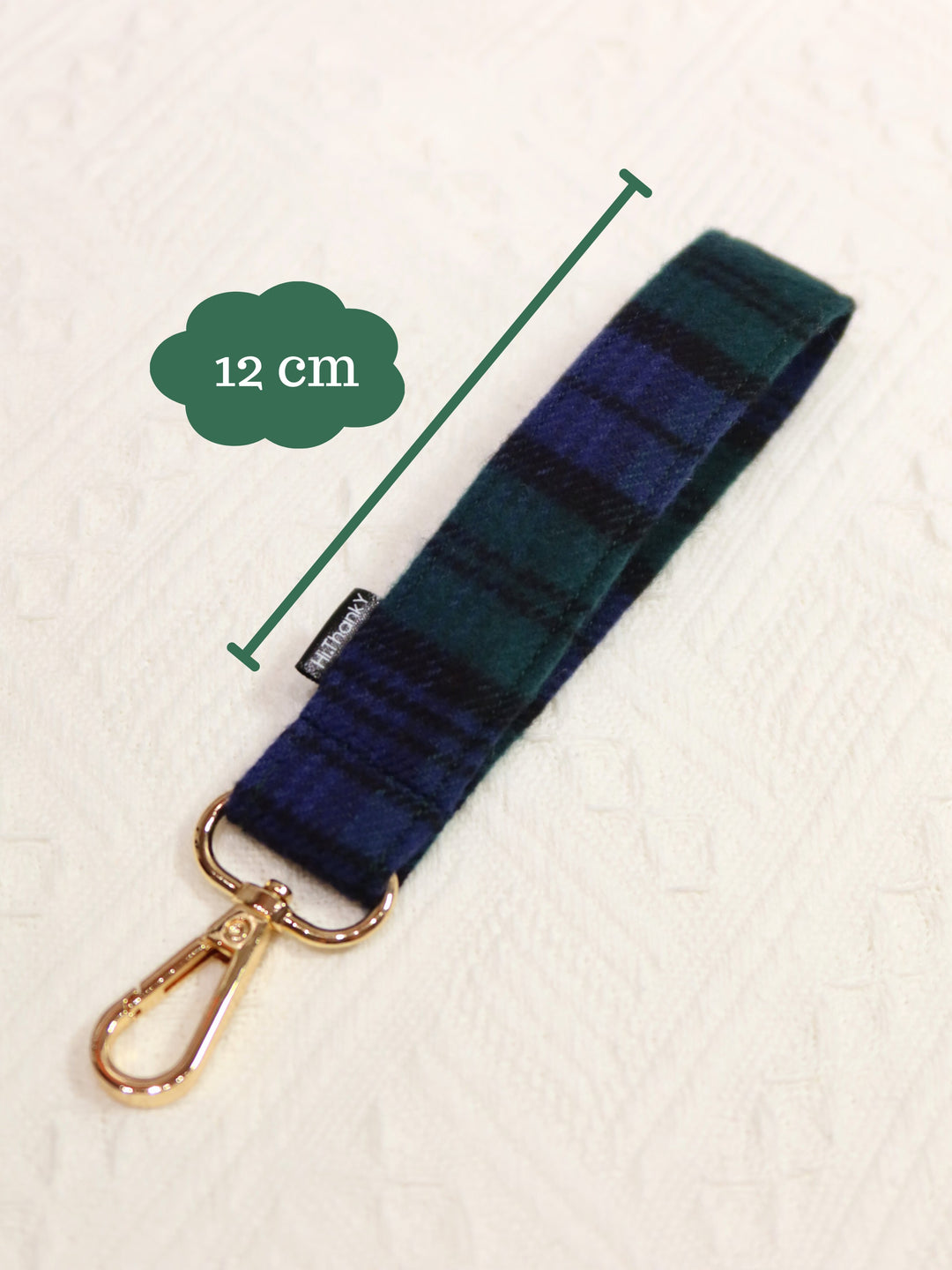 Wristlet Keychains | Forest Green Plaid Fabric Keychains