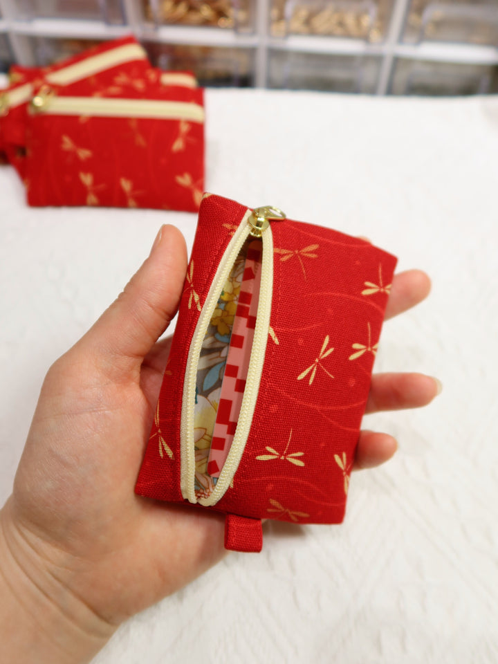 Mini Zipper Pouches | Red Dragonfly