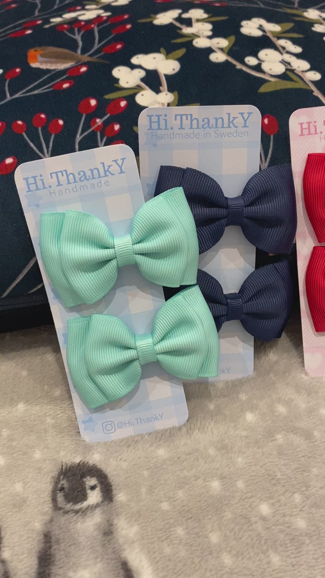 Mini Bow Hair Clips | Double Layer School Bows | Set of 2