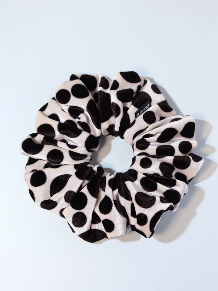 Scrunchies | Pattern Velvet | Black Circle