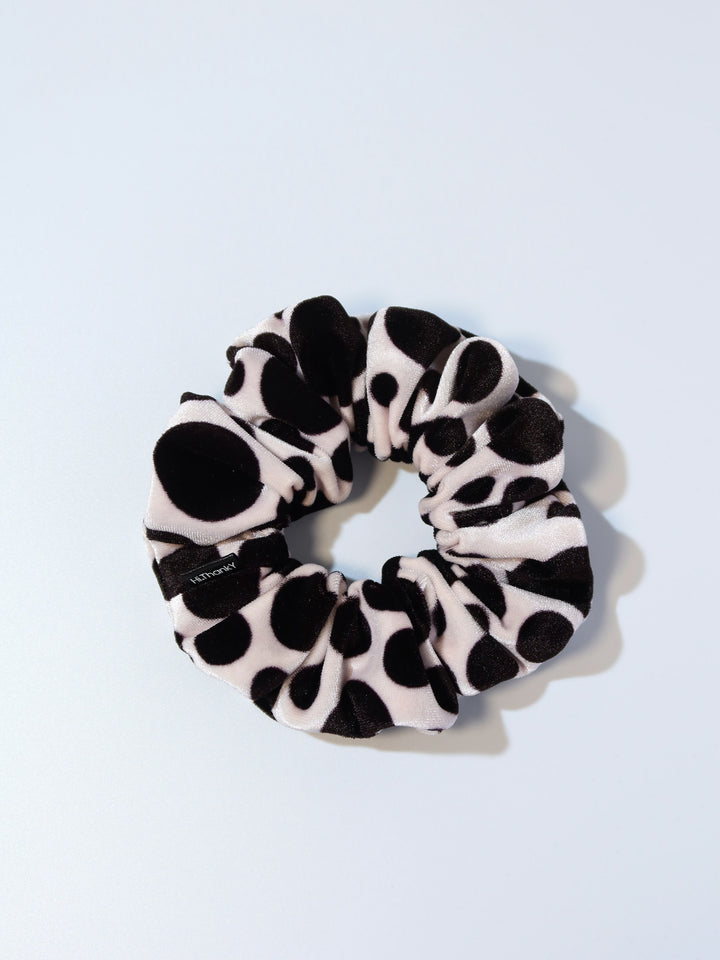 Scrunchies | Pattern Velvet | Black Circle