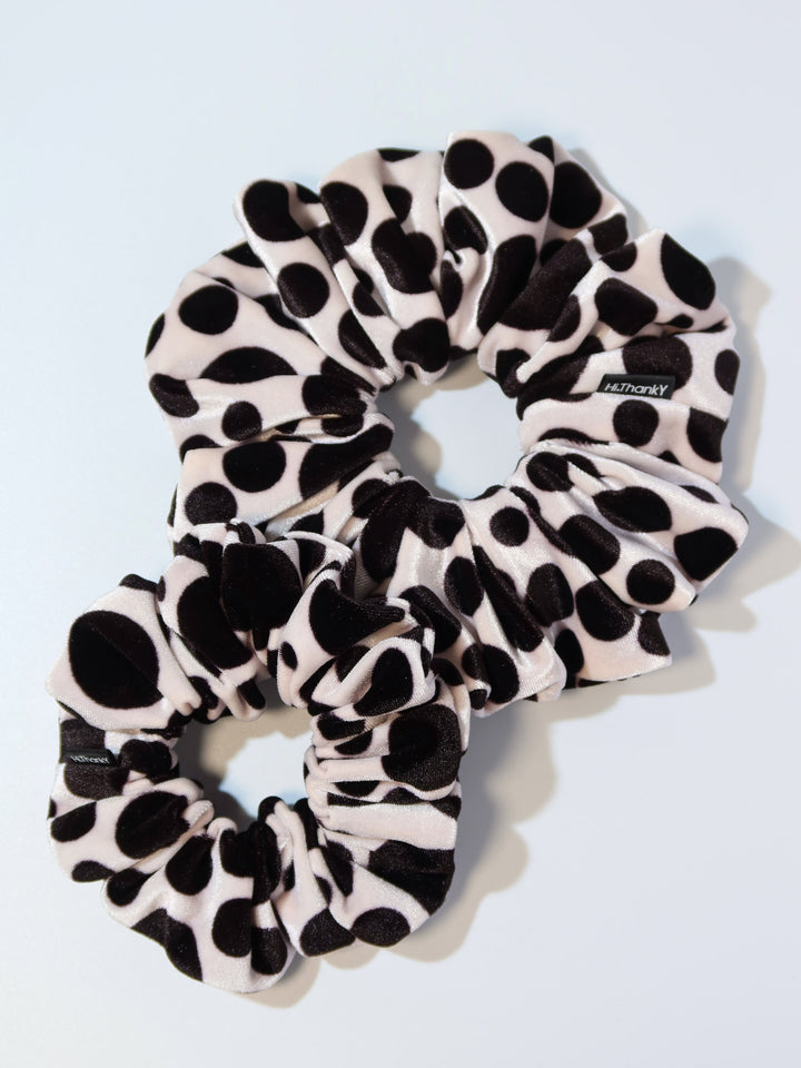 Scrunchies | Pattern Velvet | Black Circle