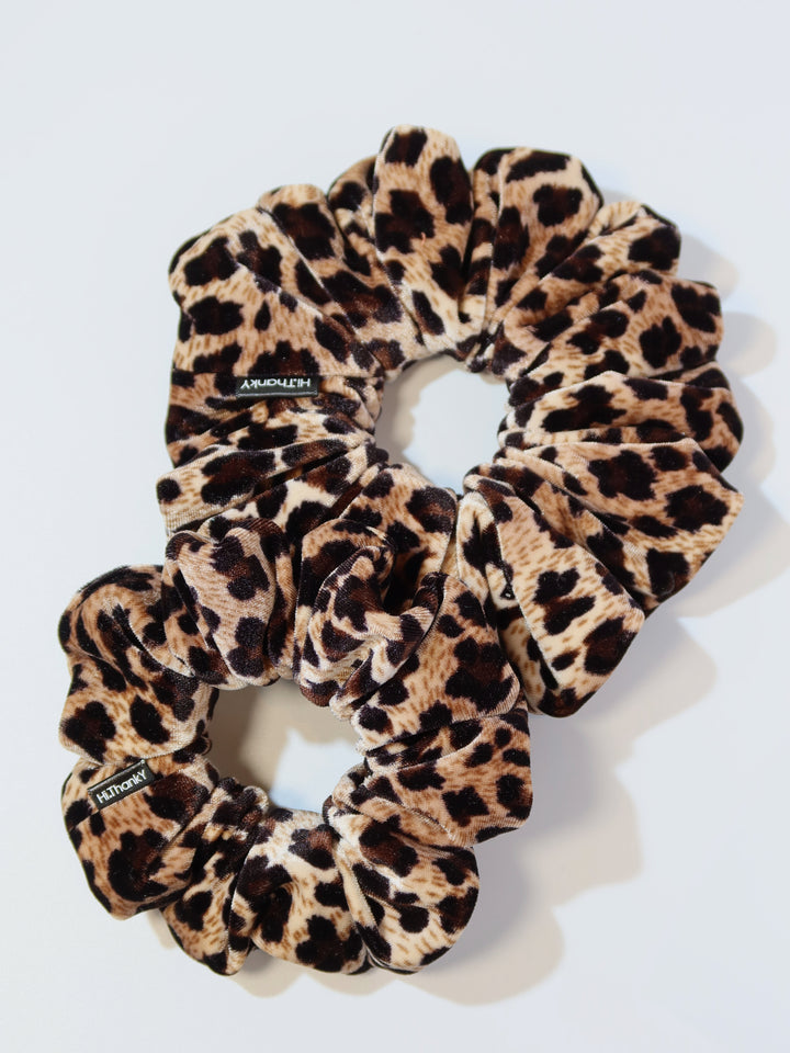 Scrunchies | Pattern Velvet | Brown Leopard