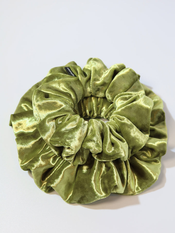 Scrunchies | Diamond Velvet | Yellow-Green