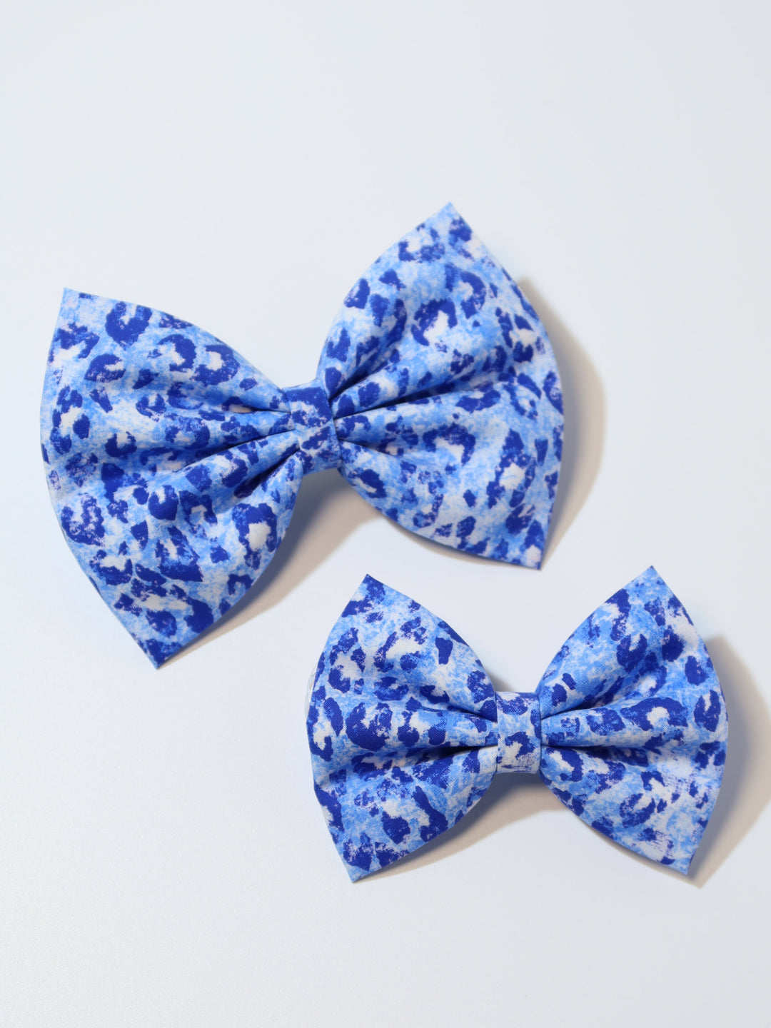 Classic Fabric Bows | Blue Leopard