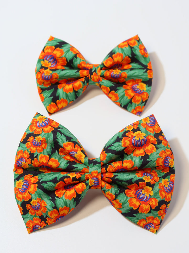 Classic Fabric Bows | Orange Flowers