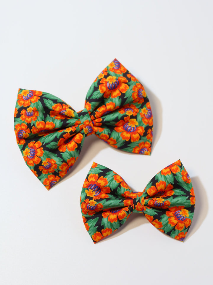 Classic Fabric Bows | Orange Flowers